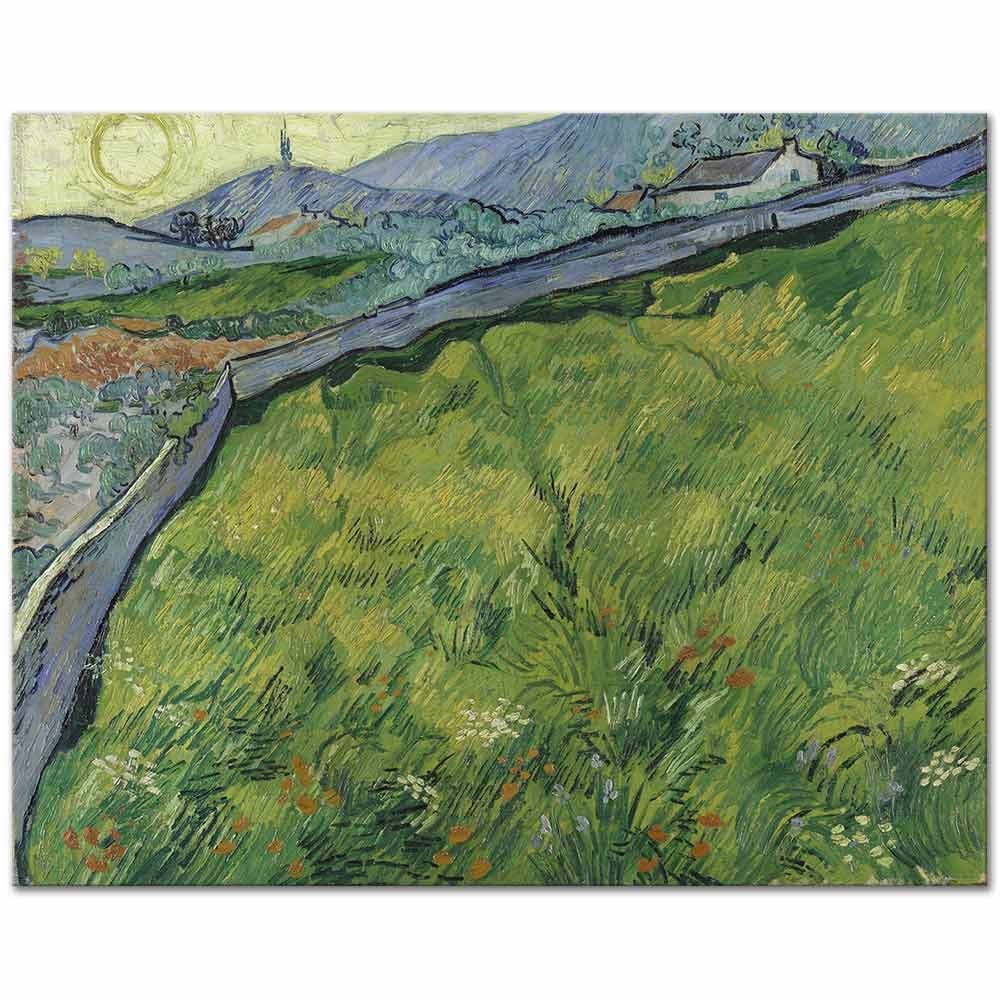 Enclosed Wheat Field with Rising Sun by Vincent van Gogh as Fine Art Print