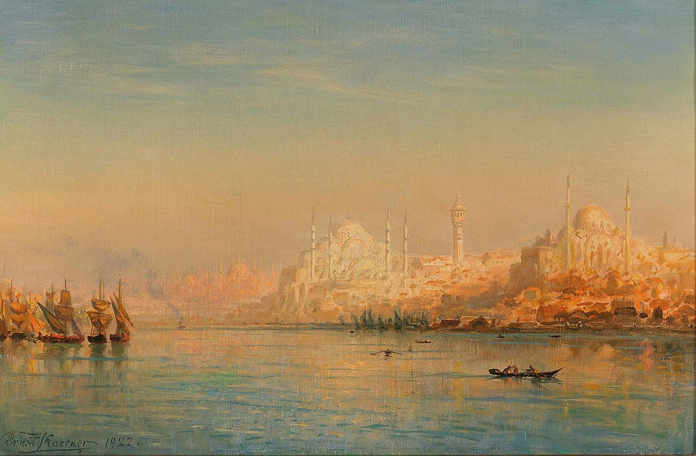 Ernst Koerner A View Of Istanbul Art Print