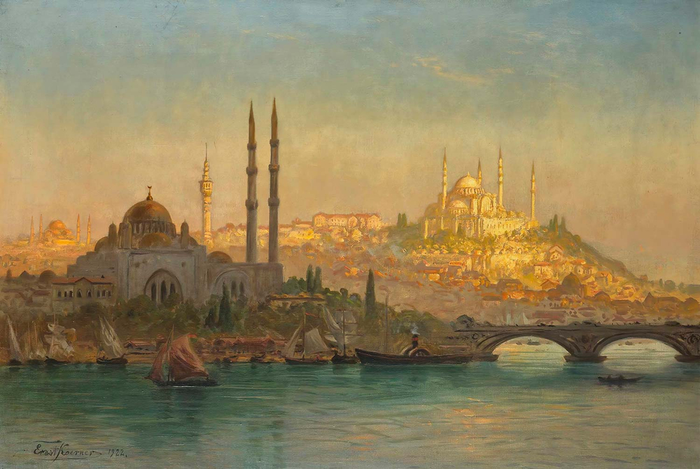 Ernst Koerner Valide And The Suleymaniye Mosque Istanbul Art Print