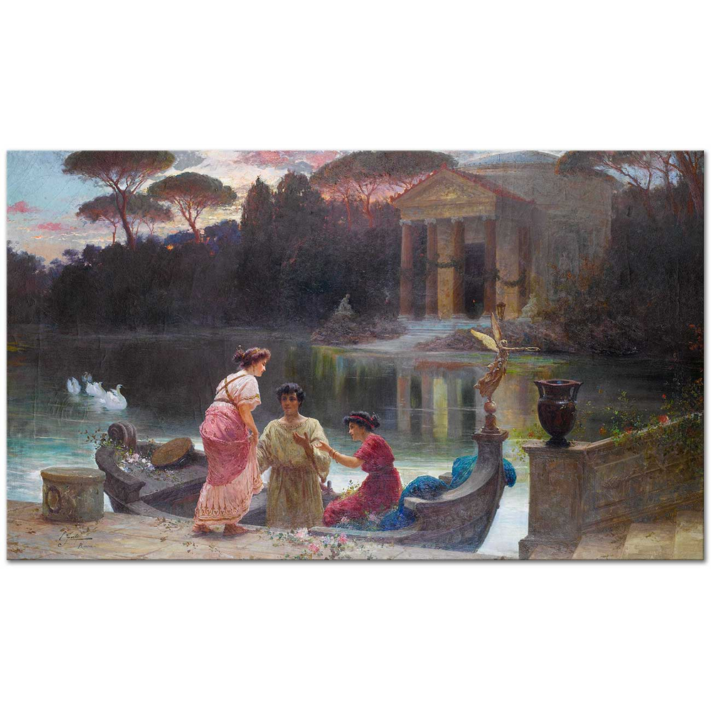 Ettore Forti Tapınakta Akşam Kanvas Tablo