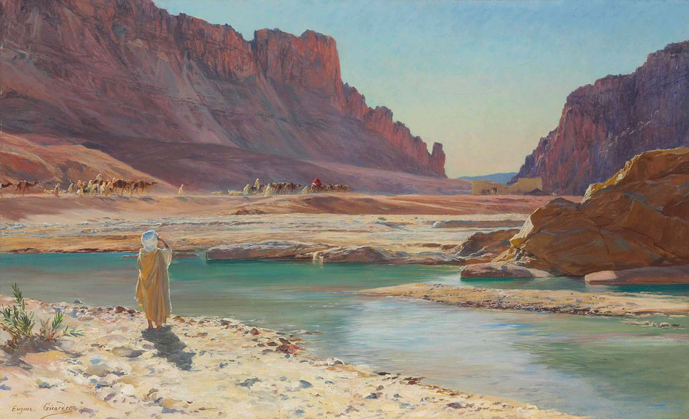 Eugene Alexis Girardet The Passing Karavan Art Print