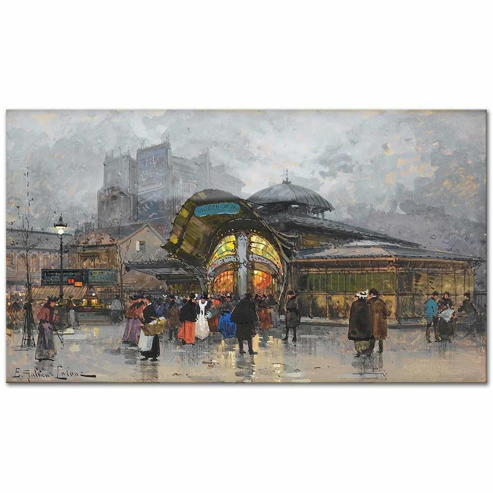 Eugene Galien-Laloue Bastille İstasyonu Kanvas Tablo