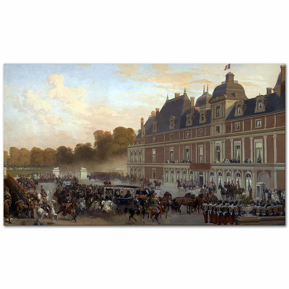 Eugene Louis Lami Kraliçe Viktoria'nın Eu Şatosuna Varışı Kanvas Tablo