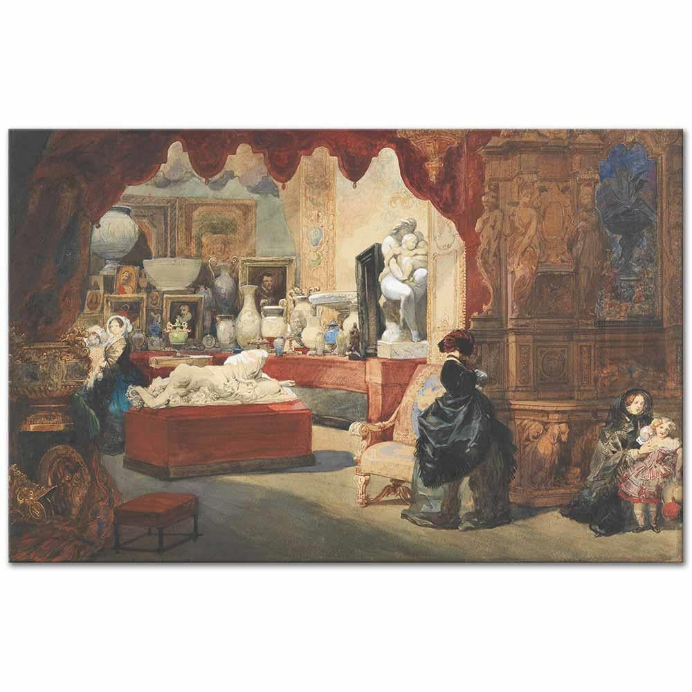 Eugene Louis Lami Bir Müze İçinden Görünüm Kanvas Tablo