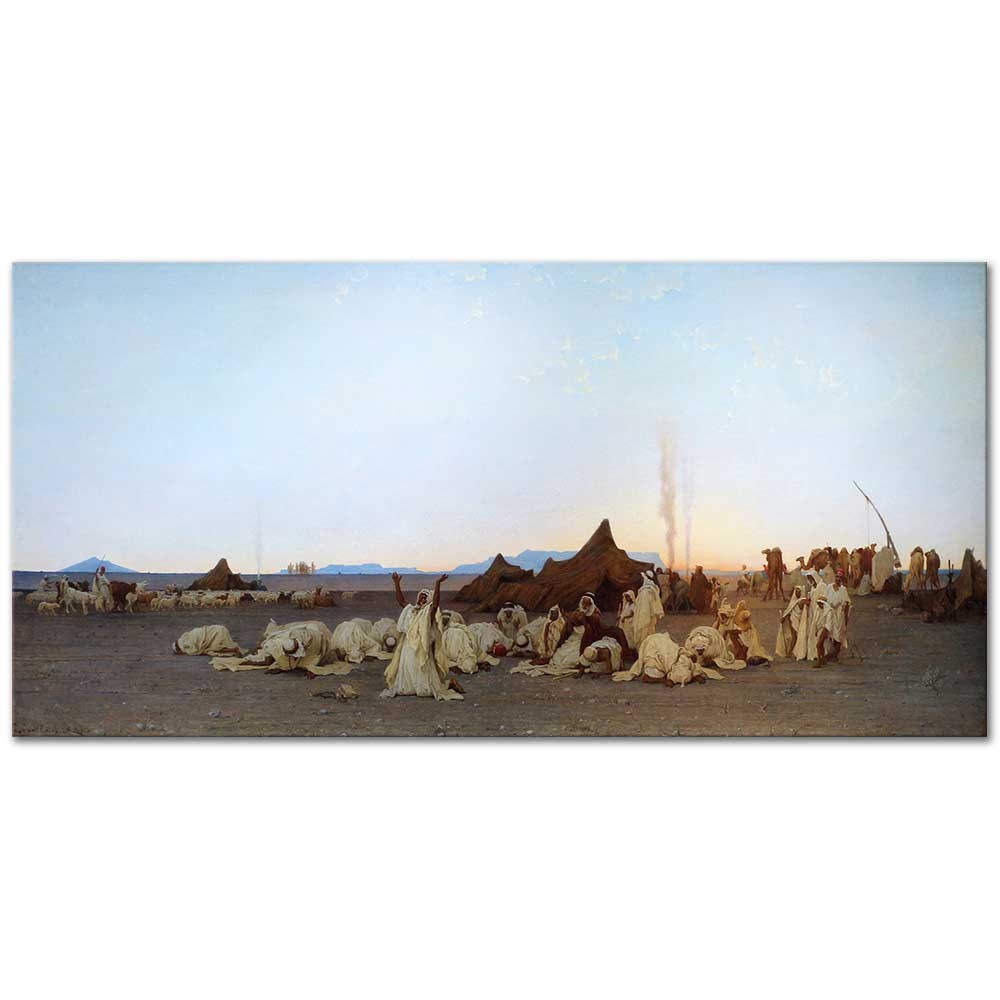 Gustave Achille Guillaumet Çölde Akşam Namazı Kanvas Tablo
