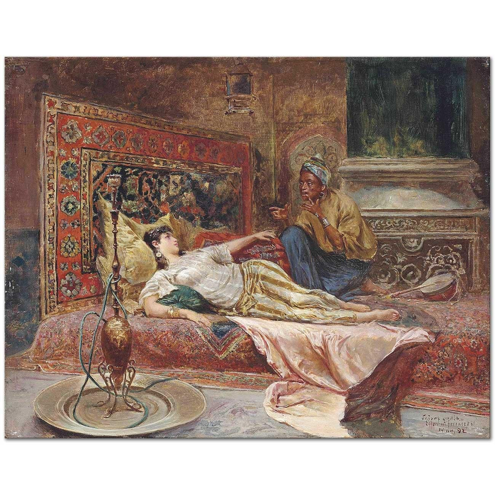 Ferencz Franz Eisenhut Yatan Cariye Kanvas Tablo