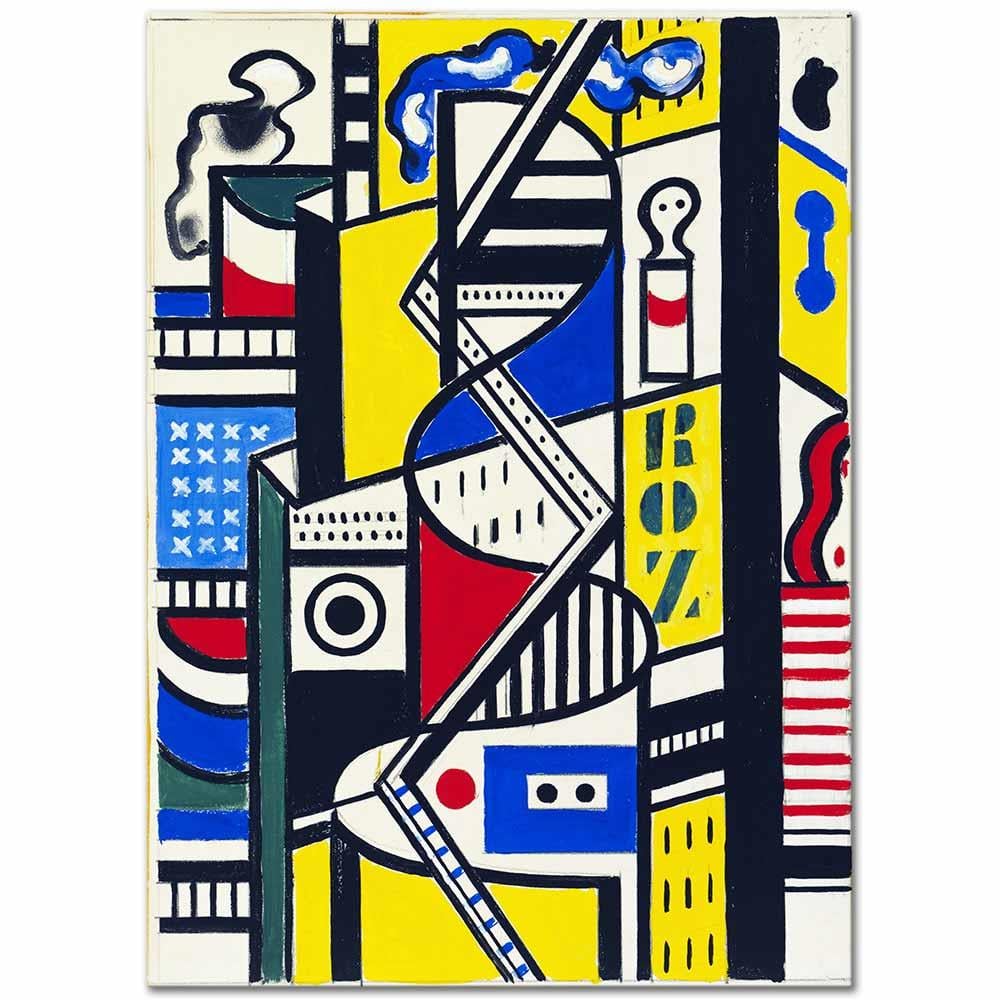 Fernand Leger Sinematik Duvar Etüdü 06 Kanvas Tablo