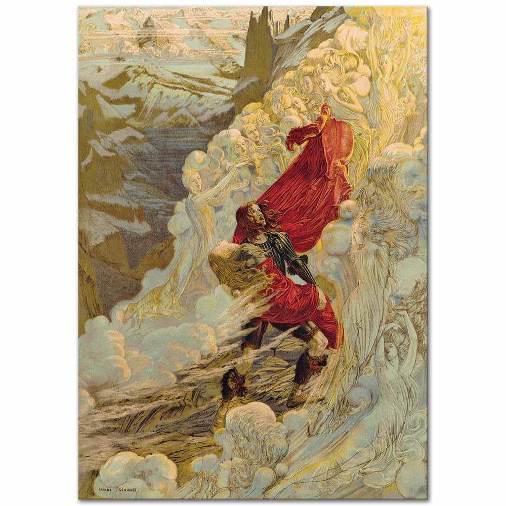 Carlos Schwabe Fervaal Kanvas Tablo