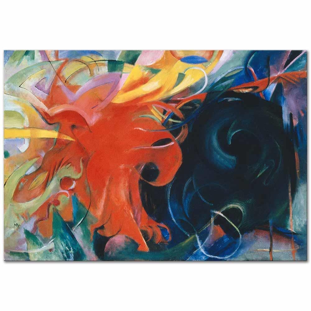 Franz Marc Çarpışan Formlar Kanvas Tablo