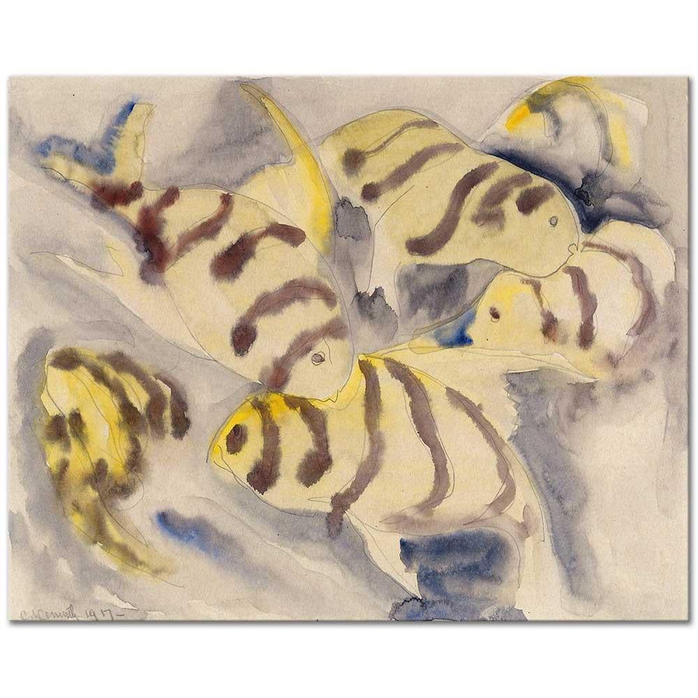 Charles Demuth Balık Serisi No 3 Kanvas Tablo