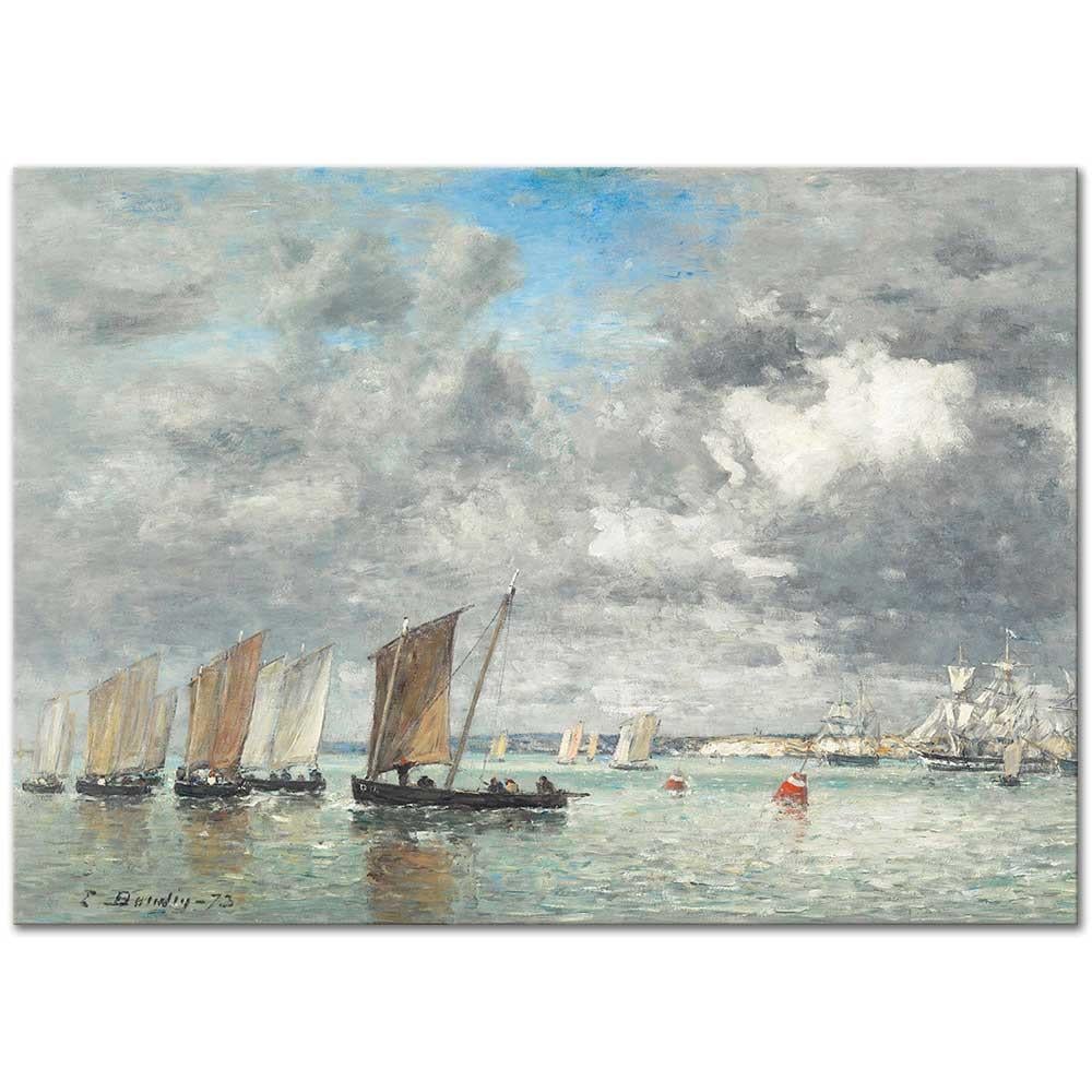 Eugene Boudin Camaret'de Balıkçı Tekneleri Kanvas Tablo