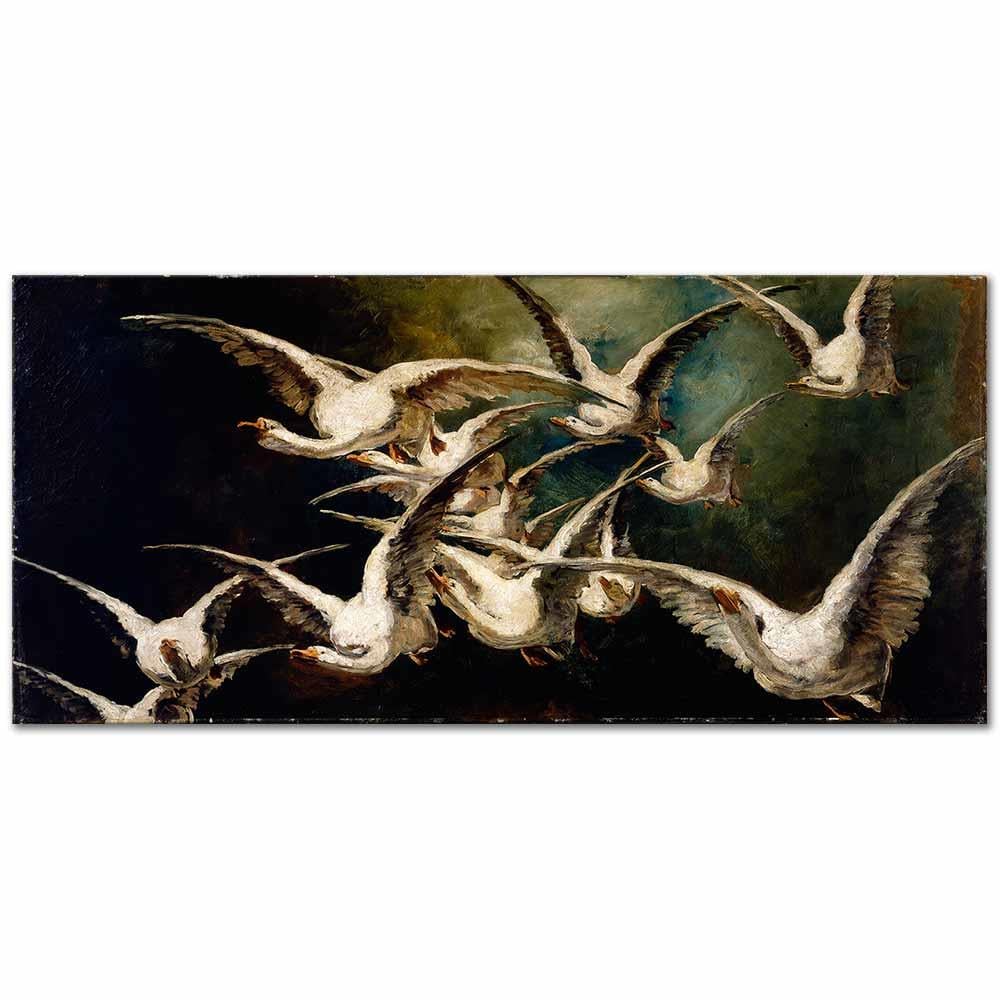 Elizabeth Nourse Kaz Sürüsü Kanvas Tablo