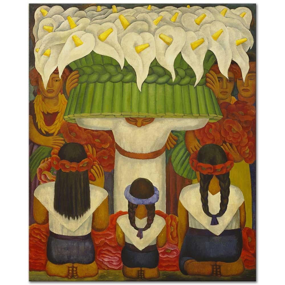 Diego Rivera Santa Anita'da Çiçek Festivali Kanvas Tablo