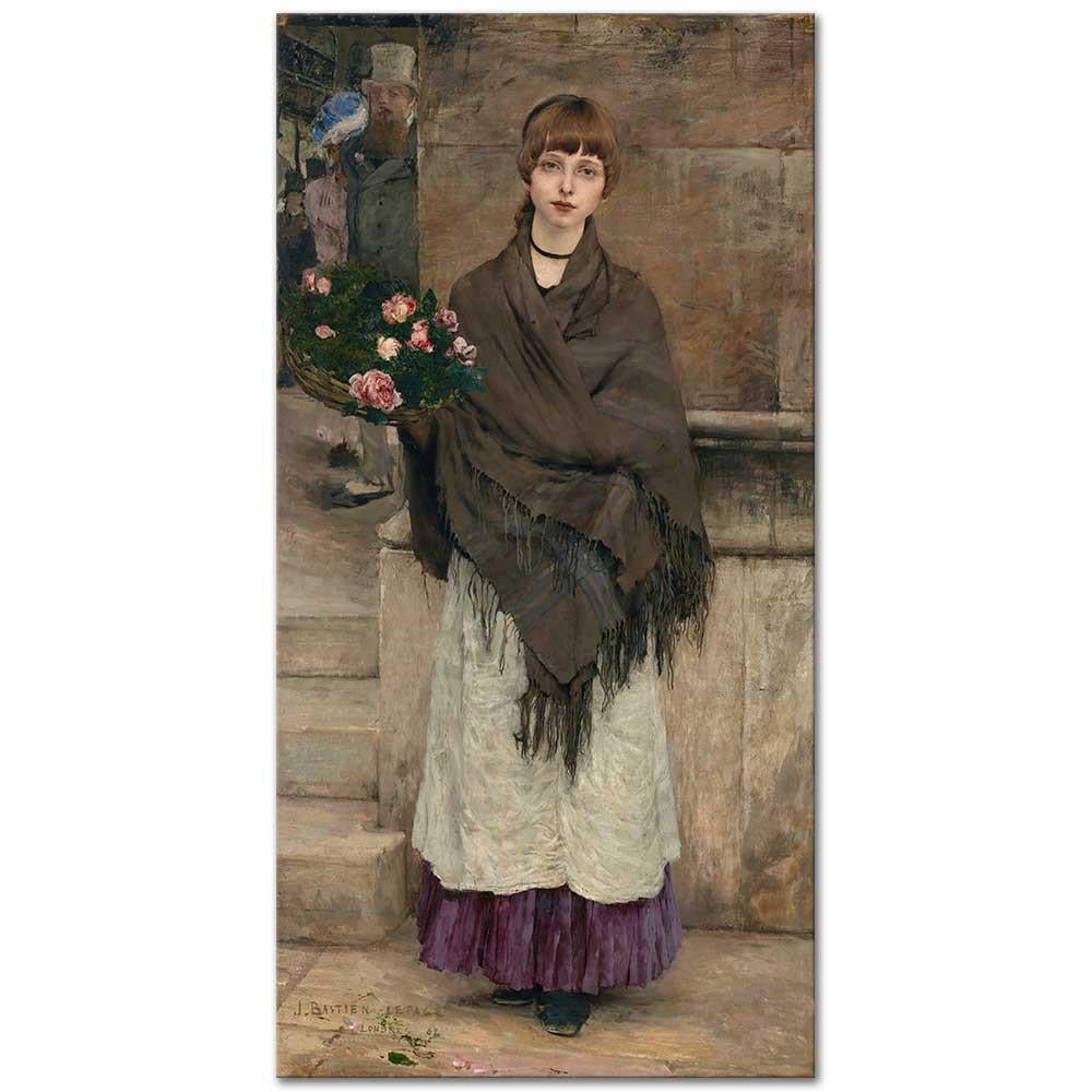 Jules Bastien Lepage Londra'da Çiçekçi Kız Kanvas Tablo