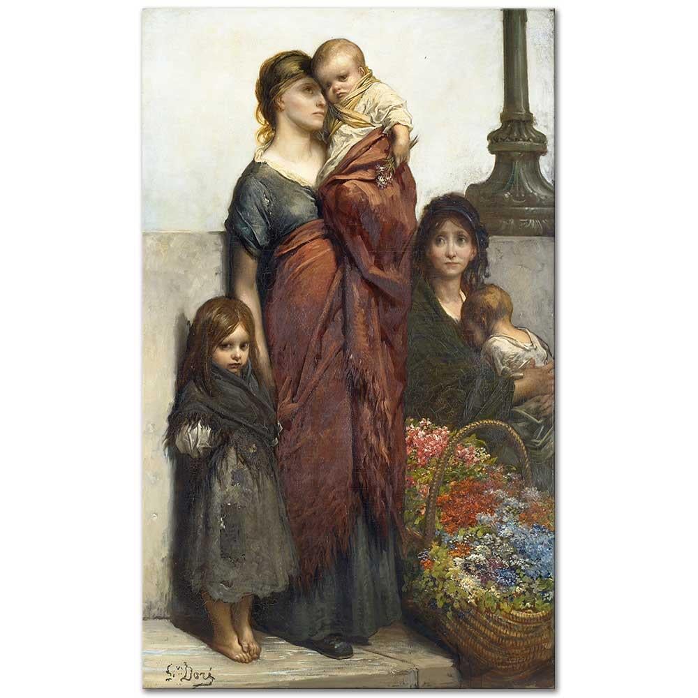 Gustave Dore Çiçek Satıcıları Londra Kanvas Tablo