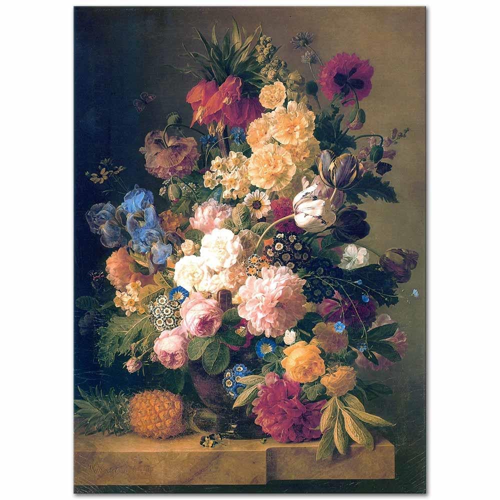 Jan Frans van Dael Vazoda Çiçek Buketi Kanvas Tablo