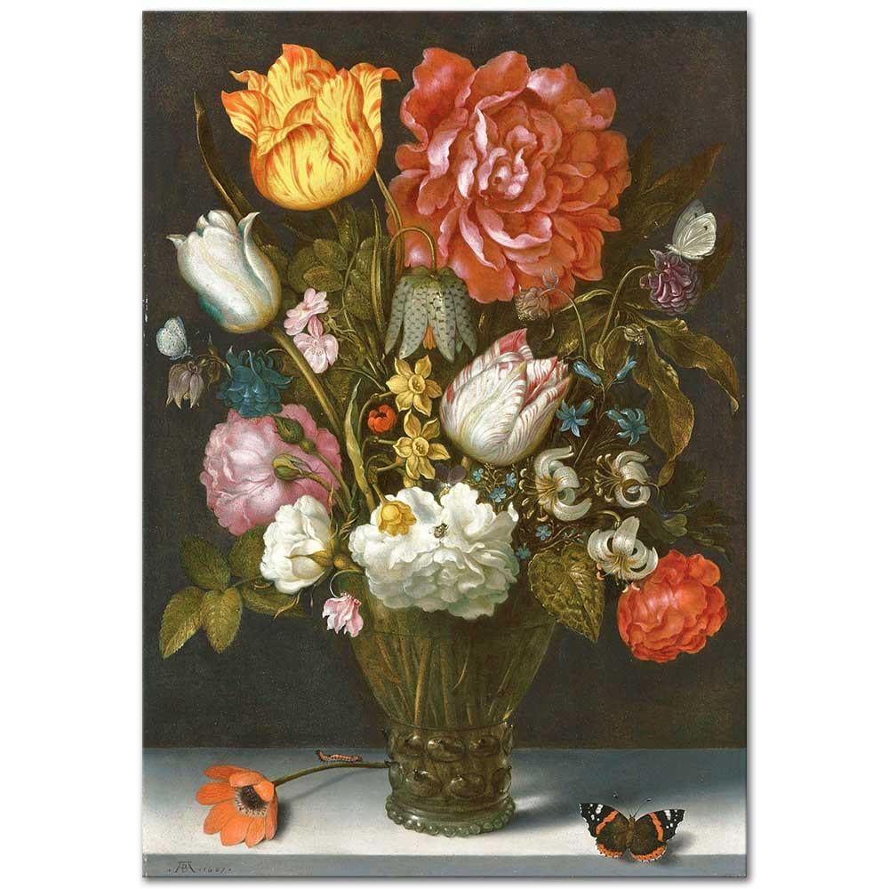 Ambrosius Bosschaert the Elder Berkemeier Vazoda Çiçekler Kanvas Tablo