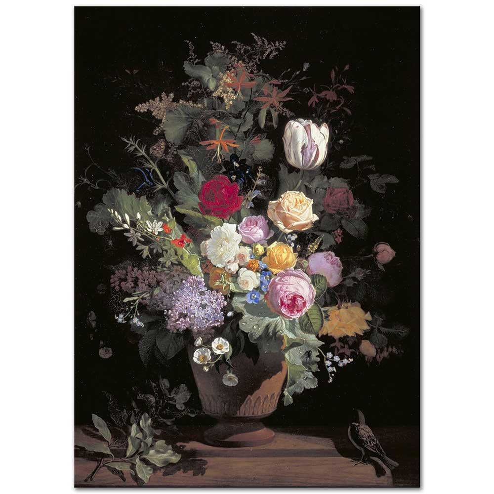 Otto Didrik Ottesen Vazoda Çiçekler Kanvas Tablo