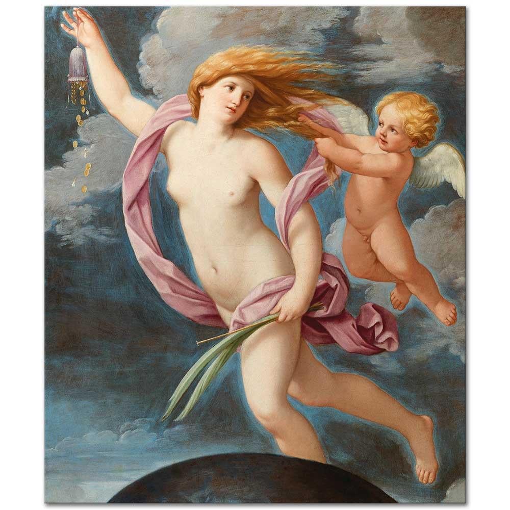 Guido Reni Bir Kese ile Fortuna Kanvas Tablo