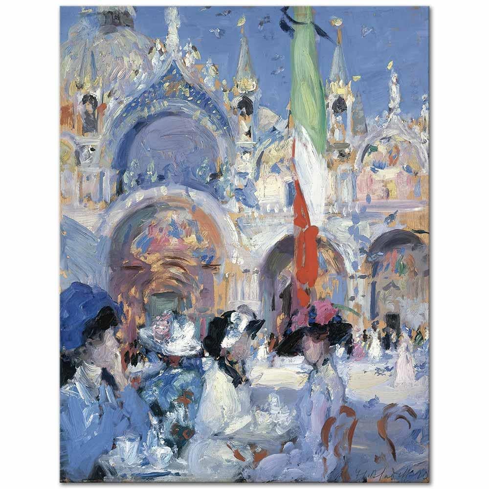 Francis Cadell Florian Cafe, Venedik Kanvas Tablo