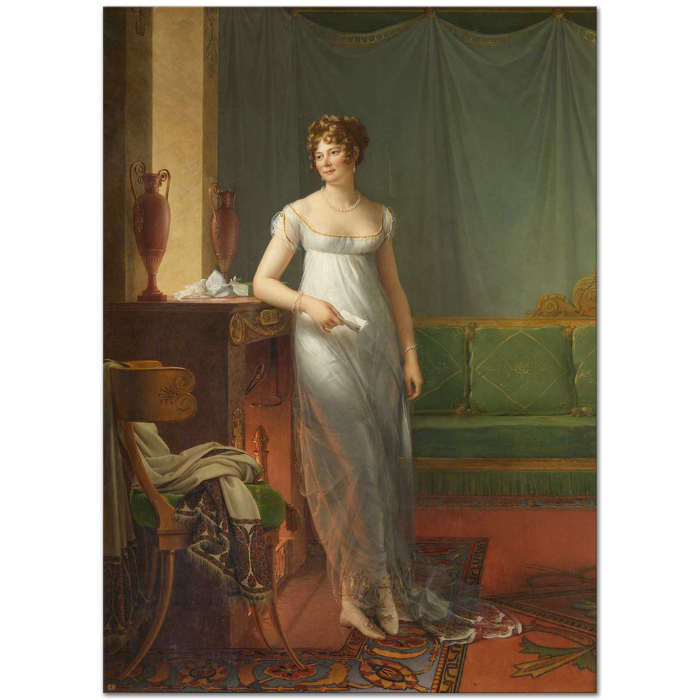 François Gerard Madame Charles Maurice de Talleyrand Prigord Kanvas Tablo