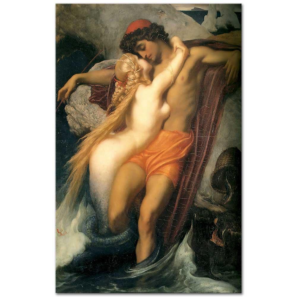 Frederic Leighton Balıkçı ve Siren Kanvas Tablo