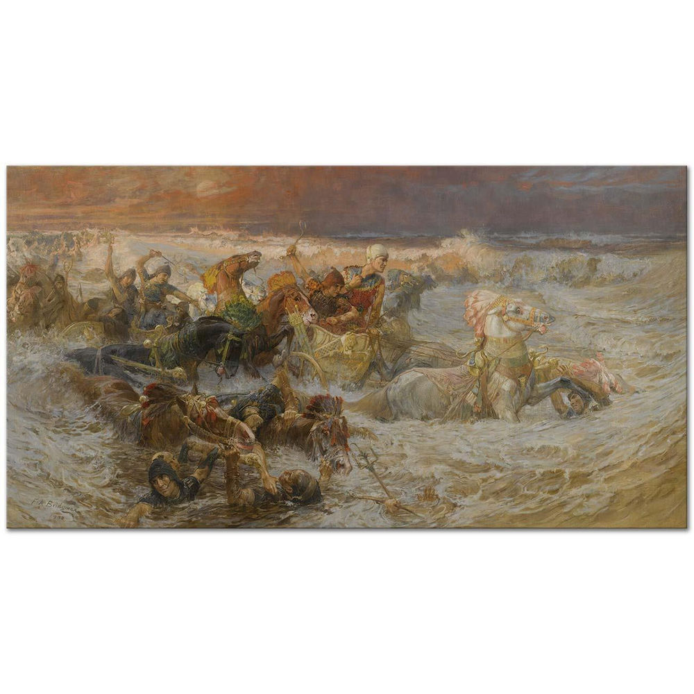 Frederick Arthur Bridgman Pharaoh's Army Engulfed by the Red Sea Art Print