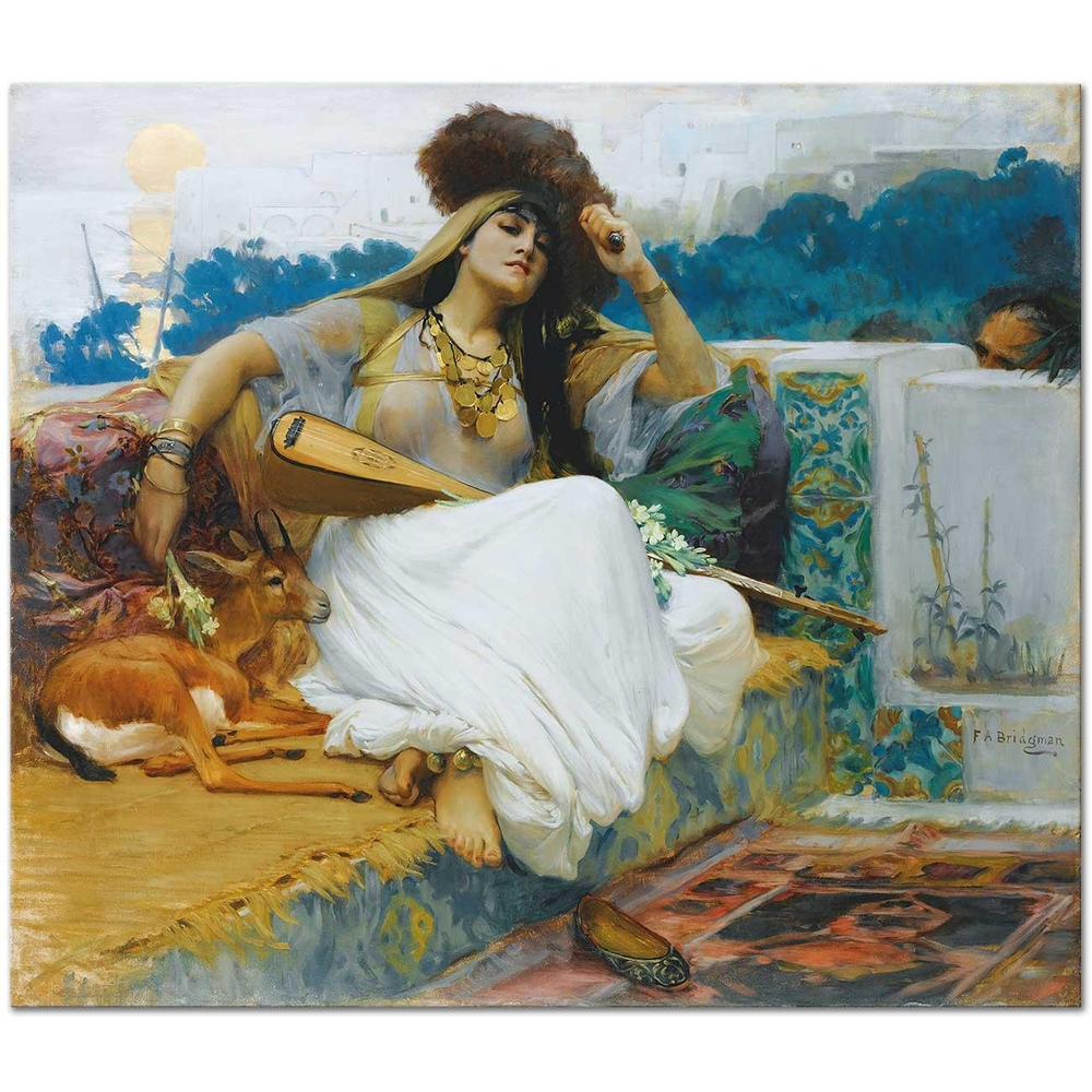 Frederick Arthur Bridgman Young Woman On A Terrace Art Print