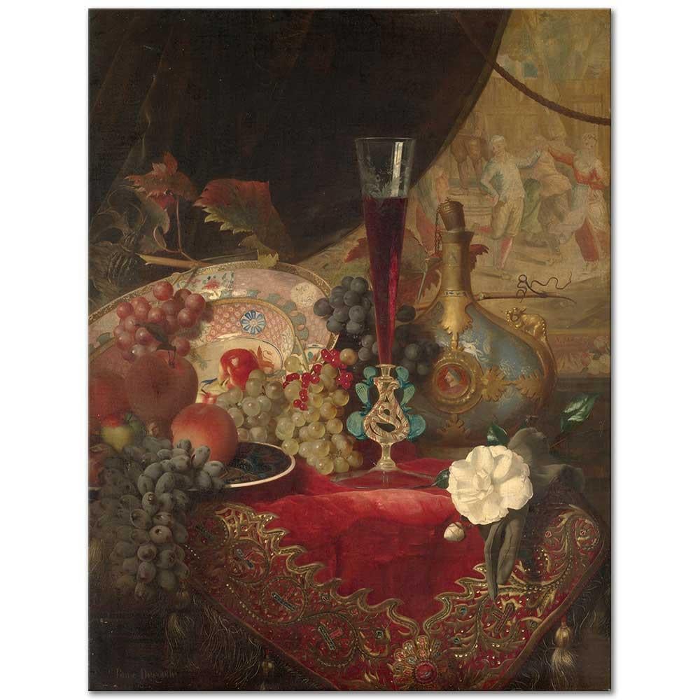 Blaise Alexandre Desgoffe Meyveler ile Natürmort Kanvas Tablo