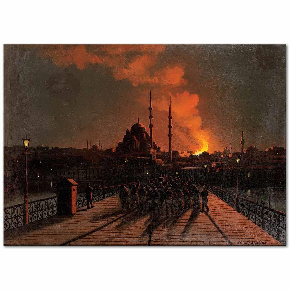 Garabet Yazmacıyan Beyazıt Yangını Kanvas Tablo