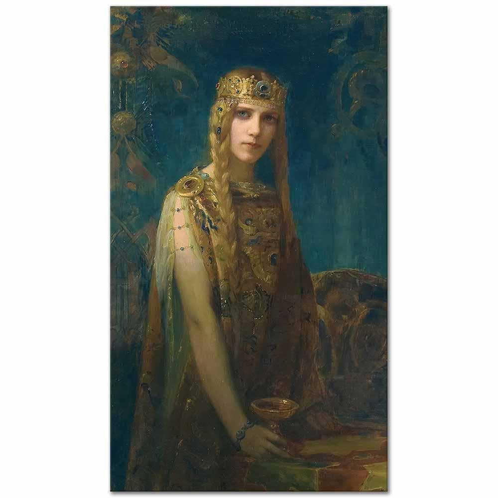 Gaston Bussiere Kelt Prensesi Isolde Kanvas Tablo