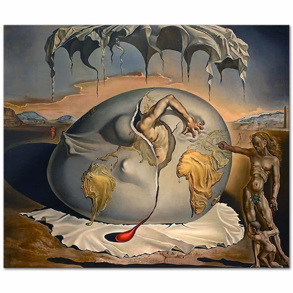 Salvador Dali Yeni Bir Adamın Doğuşunu Seyreden Jeopolik Çocuk Kanvas Tablo