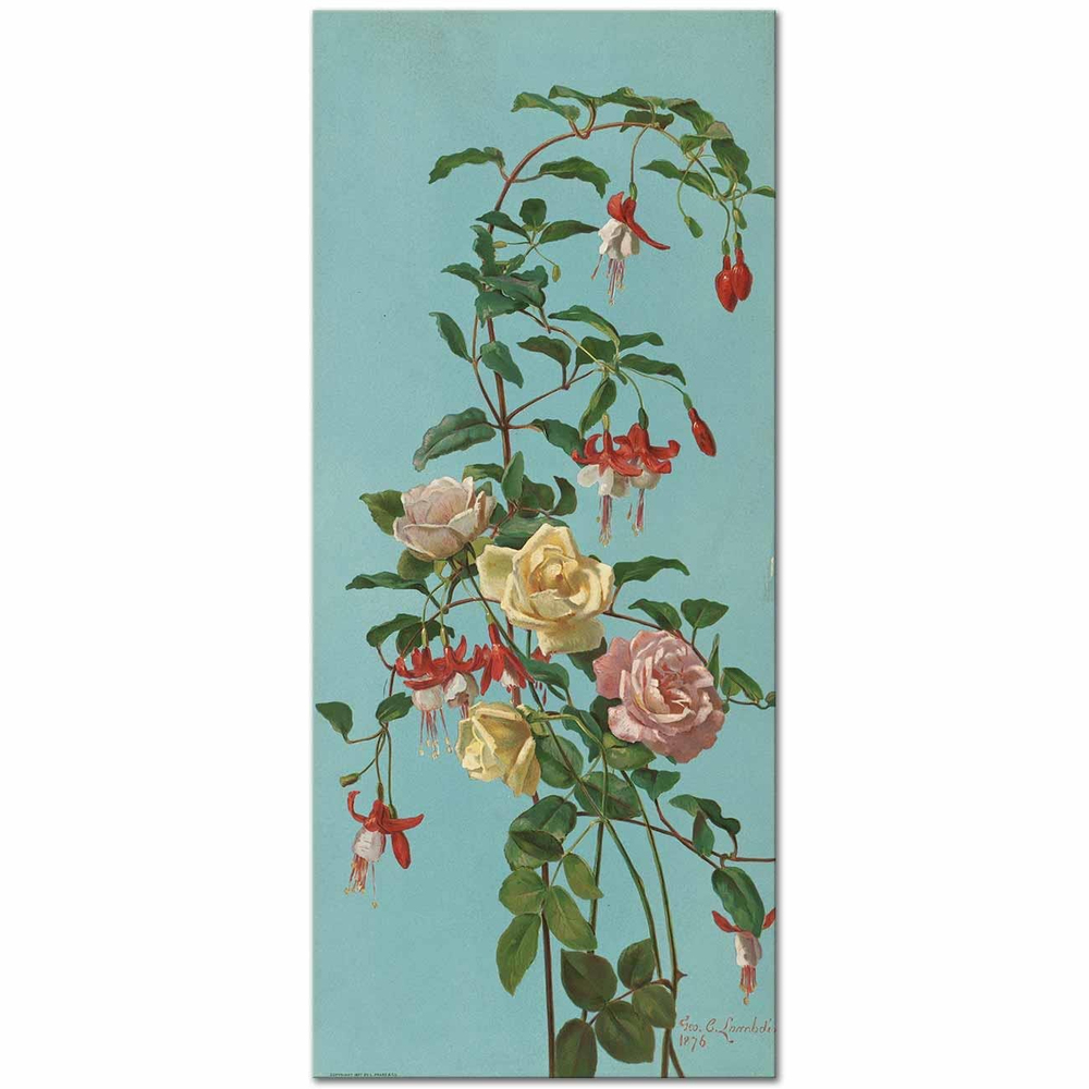 George Cochran Lambdin Güller ve Fuşya Kanvas Tablo