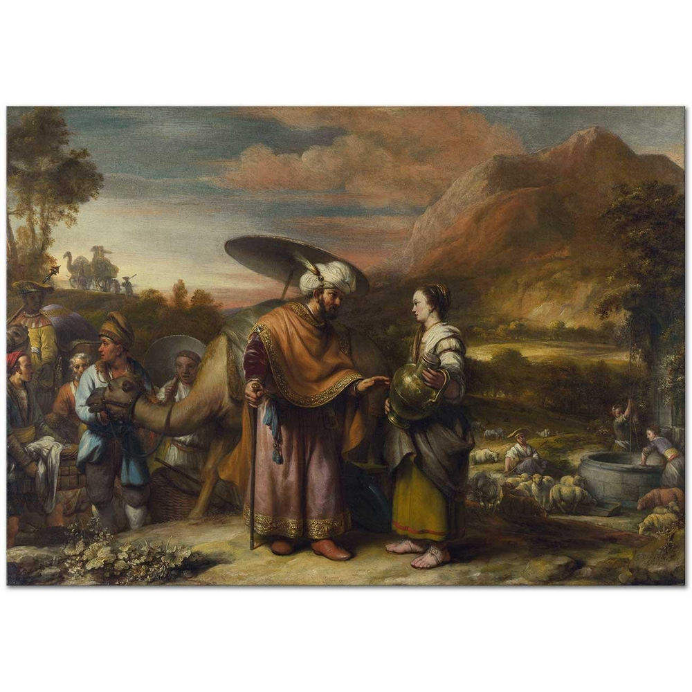 Gerbrand van den Eeckhout Rebeka ve Eliezer Kuyu Başında Kanvas Tablo