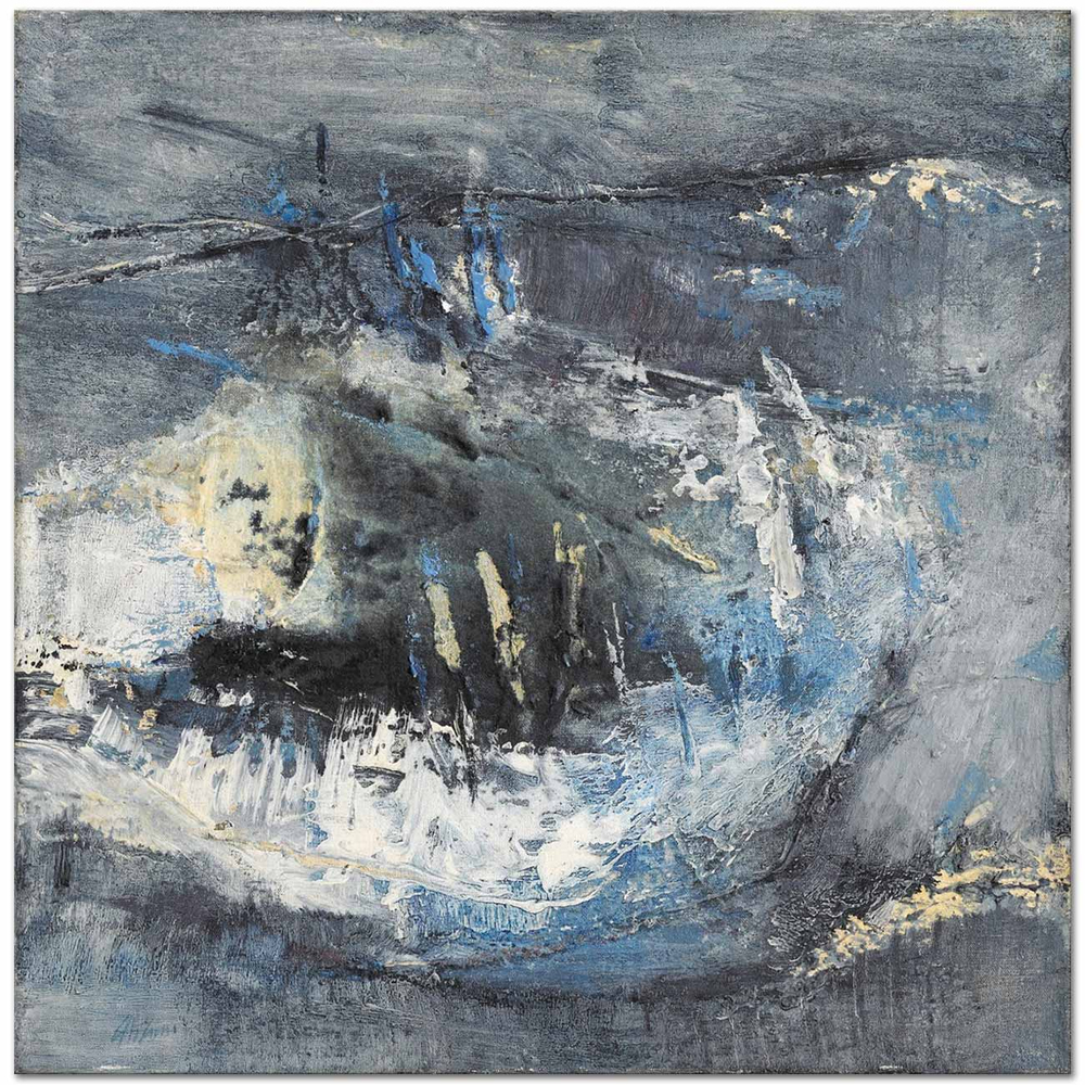 Gerhard Hoehme Kozmik İzler Kanvas Tablo