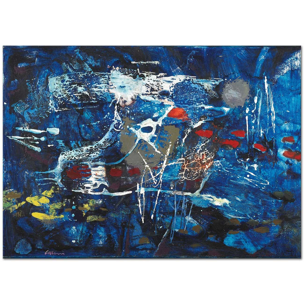 Gerhard Hoehme Kozmosda İzler Kanvas Tablo