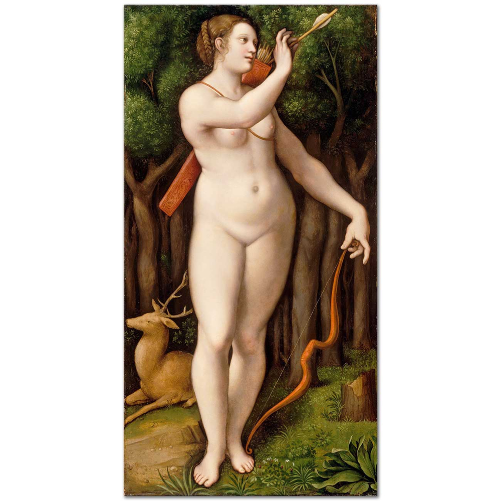 Giampietrino Diana Avlanırken Kanvas Tablo