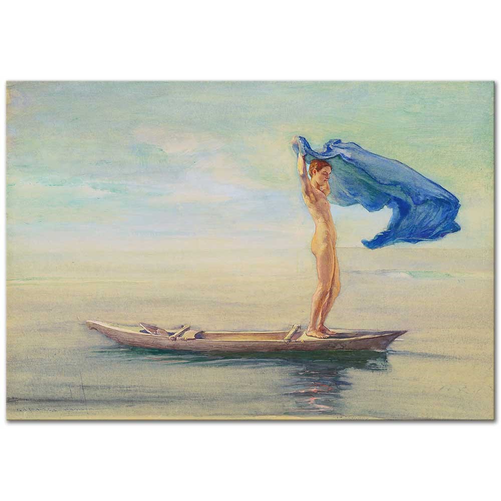 John La Farge Kanodaki Kız Kanvas Tablo