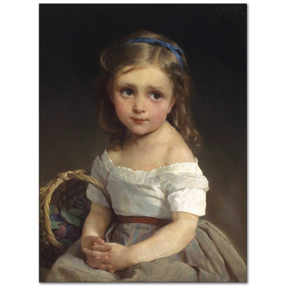 Emile Munier Erik Sepetli Kız Kanvas Tablo