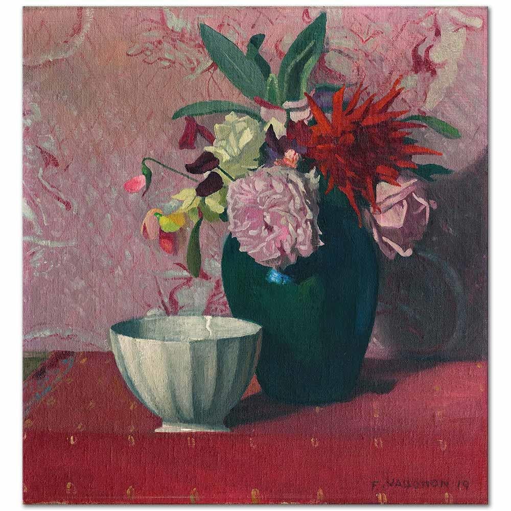 Felix Vallotton Yeşil Vazo ve Beyaz Kase Kanvas Tablo