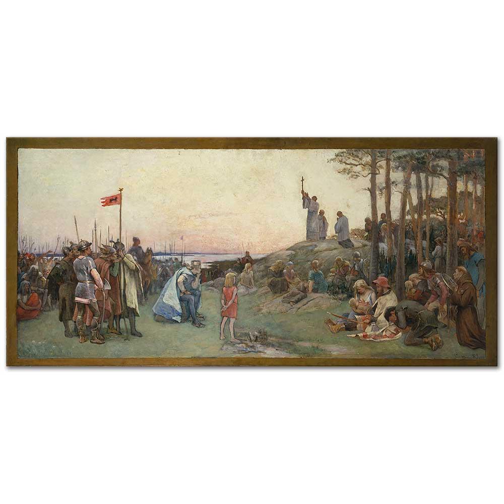 Gustaf Cederström Ansgar Hristiyanlık Vaazı Veriyor Kanvas Tablo