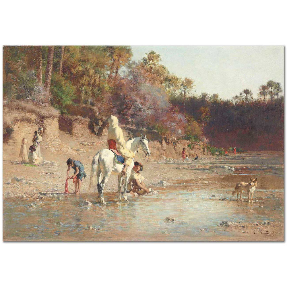 Gustave Achille Guillaumet El Kantara Nehrinde Kanvas Tablo