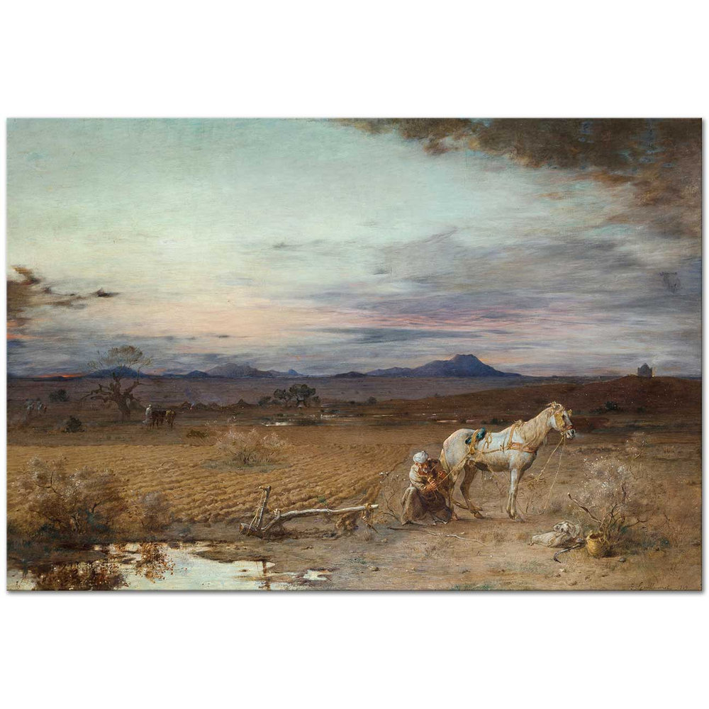 Gustave Achille Guillaumet Kış Akşamı Fas Kanvas Tablo