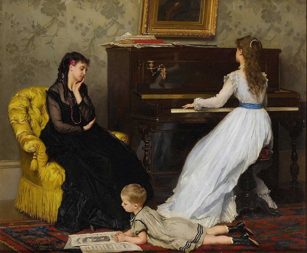 Gustave Leonard de Jonghe Practicing Art Print