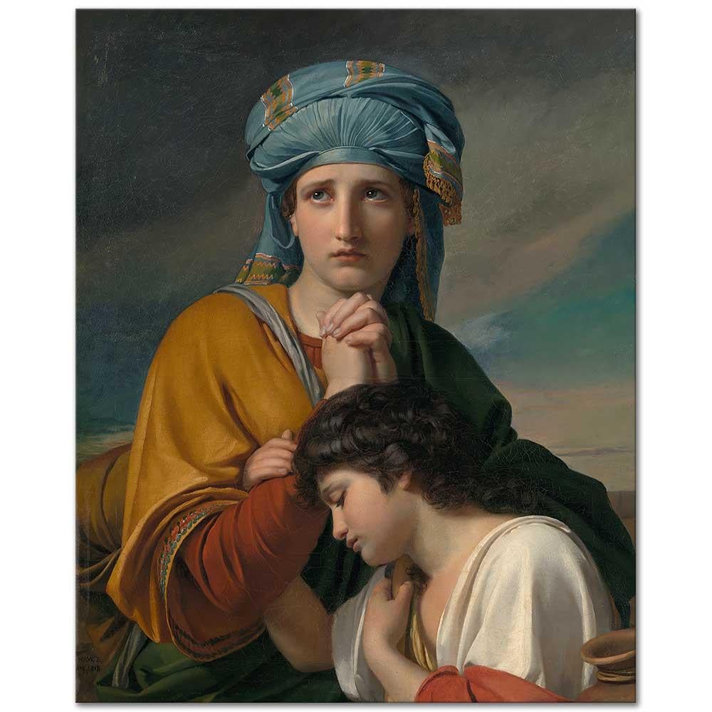 François-Joseph Navez Hacer ve İsmail Çölde Kanvas Tablo