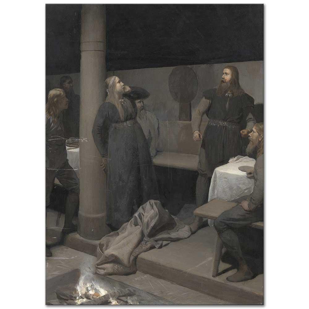 August Malmström Hallgerd'in Tokadı Kanvas Tablo