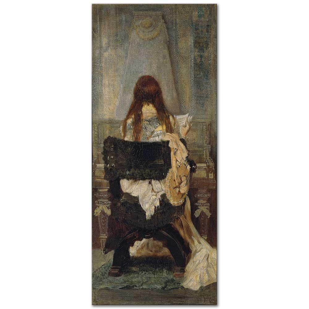 Hans Makart Küçük Klavsenin Önündeki Kadın Kanvas Tablo