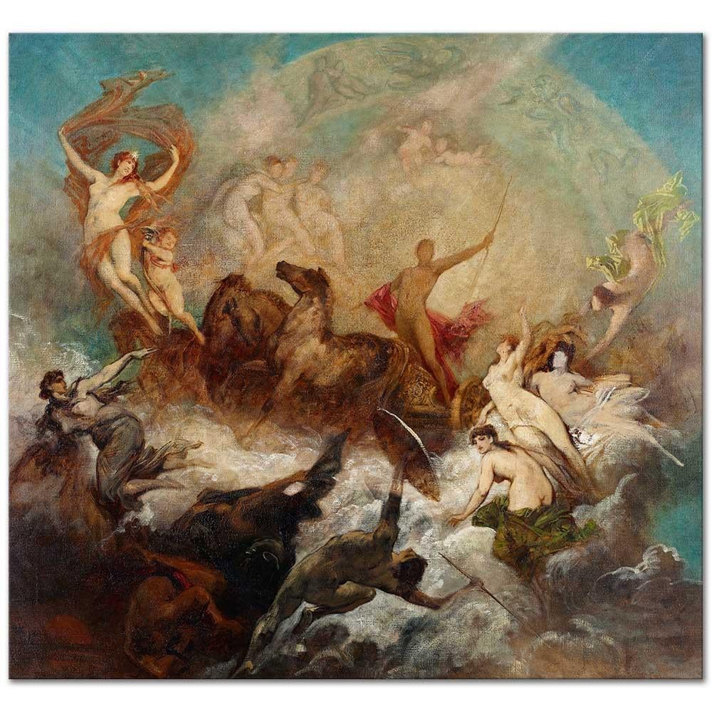 Hans Makart Işığın Karanlığa Zaferi Kanvas Tablo