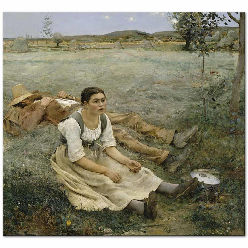 Jules Bastien-Lepage Saman Yapımı Kanvas Tablo