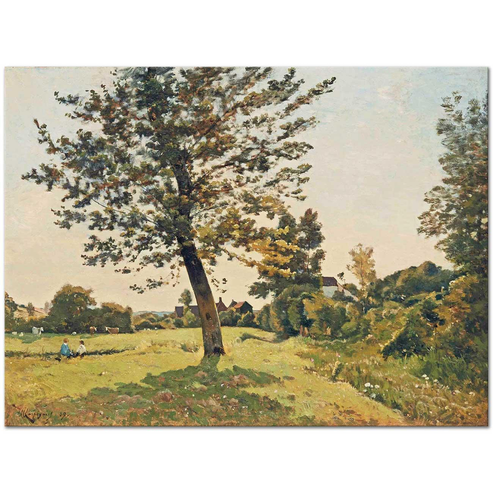 Henri Joseph Harpignies Gün Işığında Çayır Kanvas Tablo